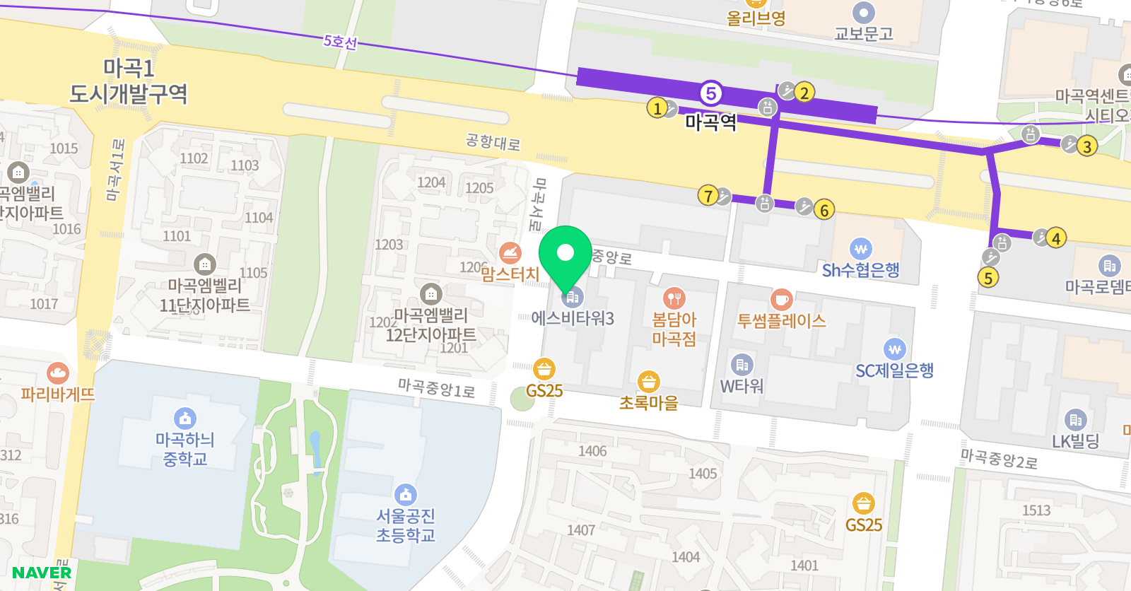 소년공방 미술학원 강서마곡원 위치