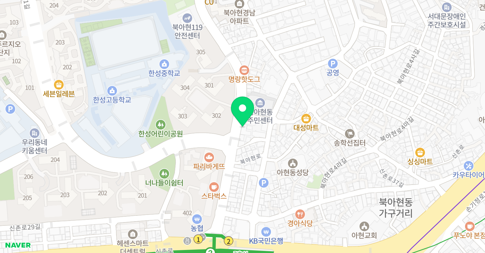 북아현 태권도 위치