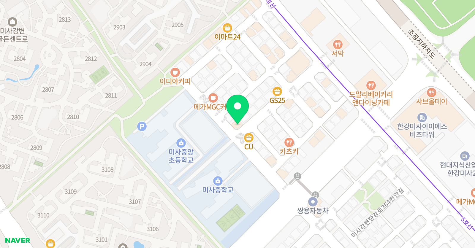 책나무 미사중앙점 위치
