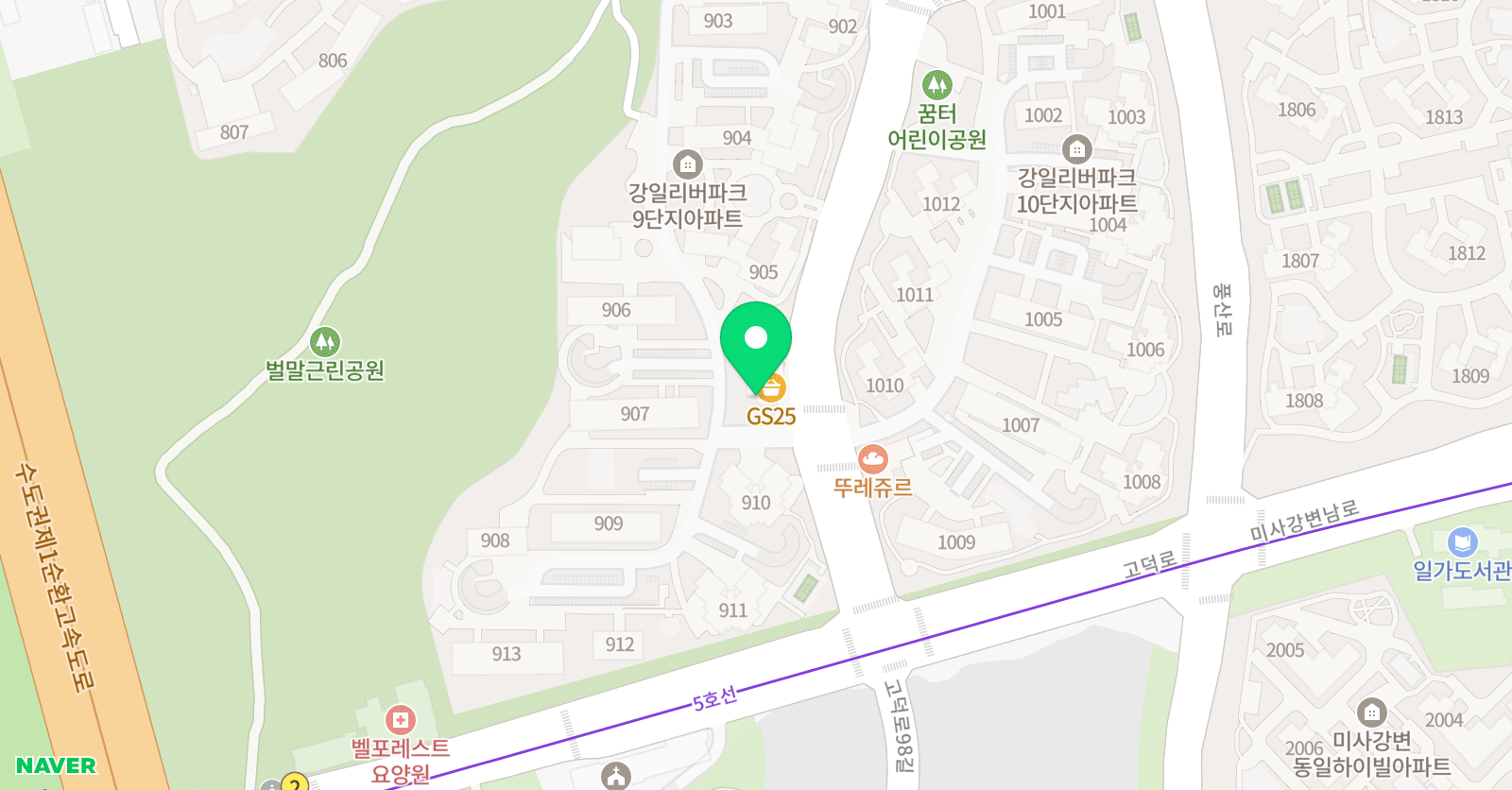 미르나래 MBA태권도 위치