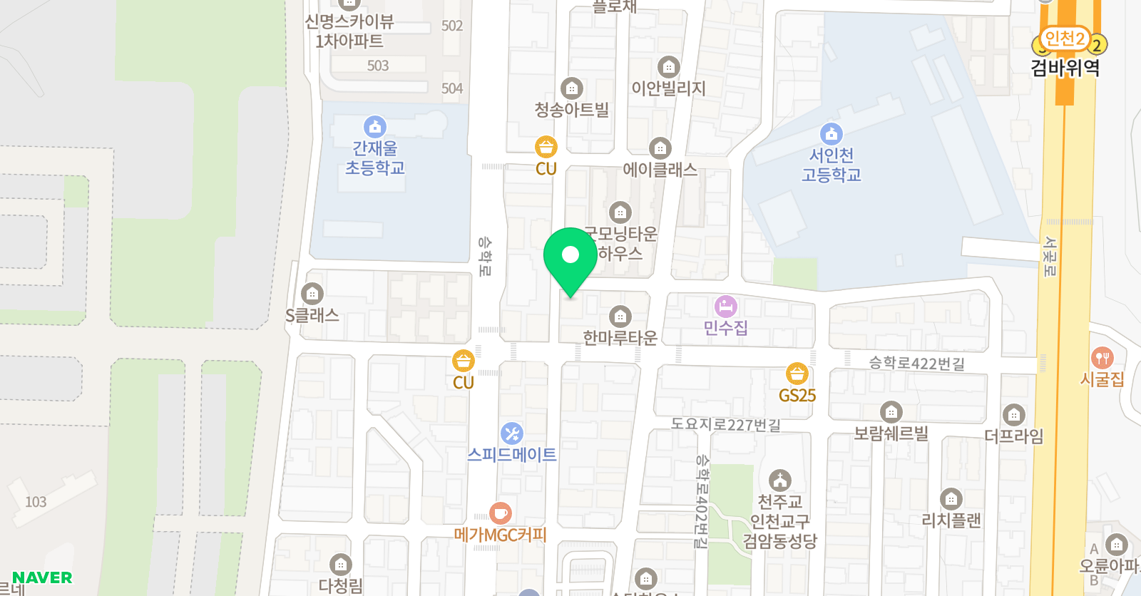 스마트해법 수학학원 & 스마트해법 영어학원 검암루시아빌점 위치
