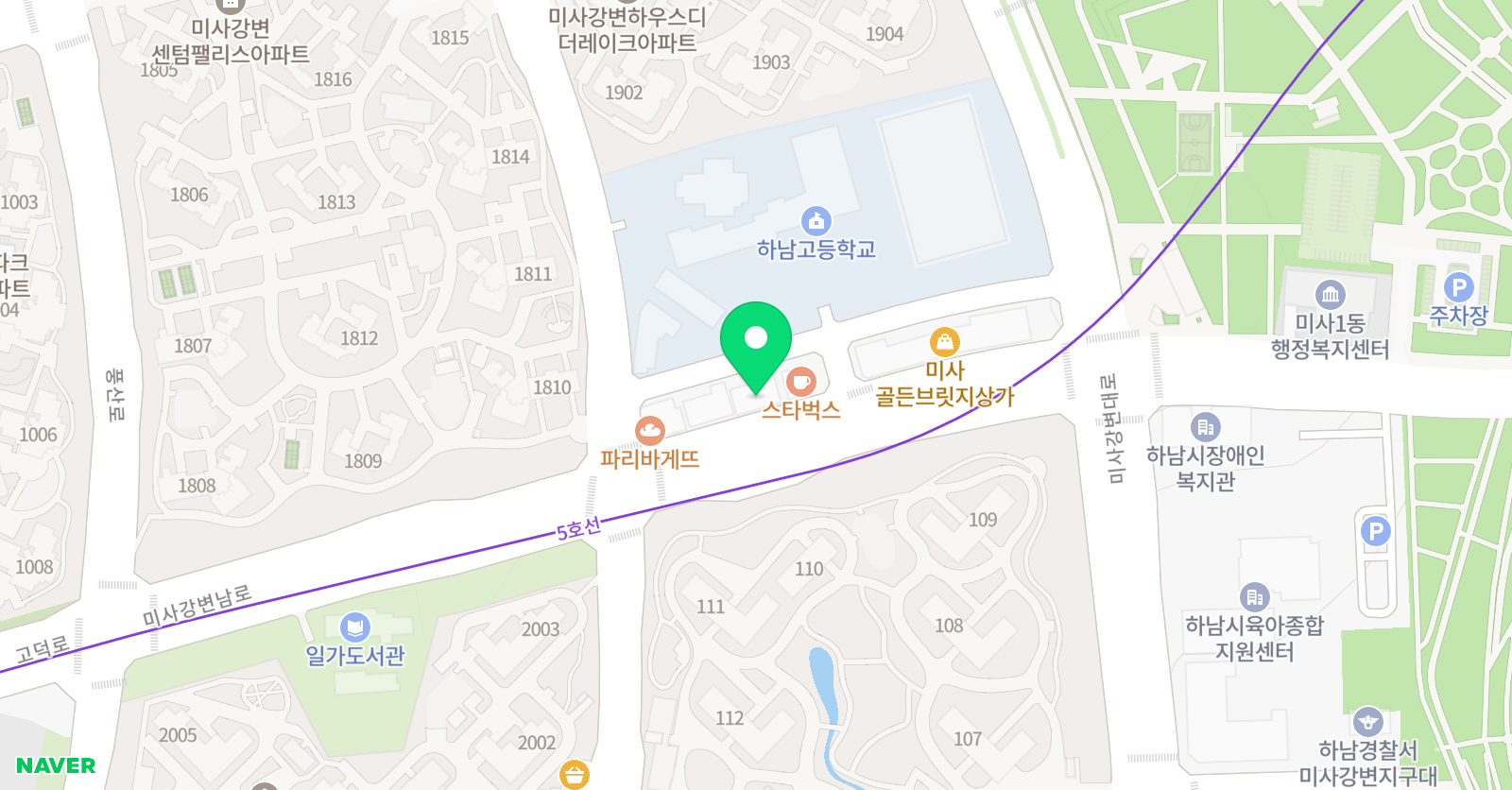 빨간펜 수학의달인 이에스파워 학원 하남고점 위치