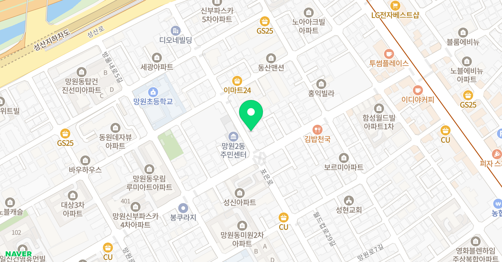 윤선생 영어숲 학원 상암학원 위치