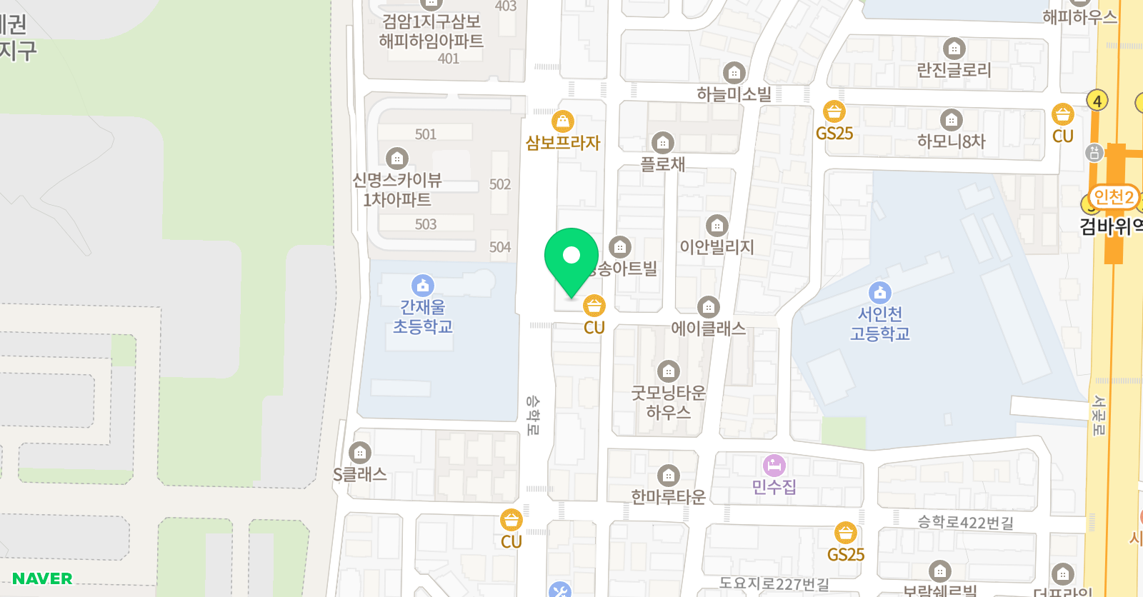 더원탑학원 검암점 위치