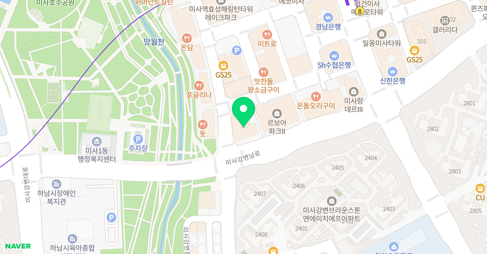 플에이스 영어학원 미사직영1관 위치