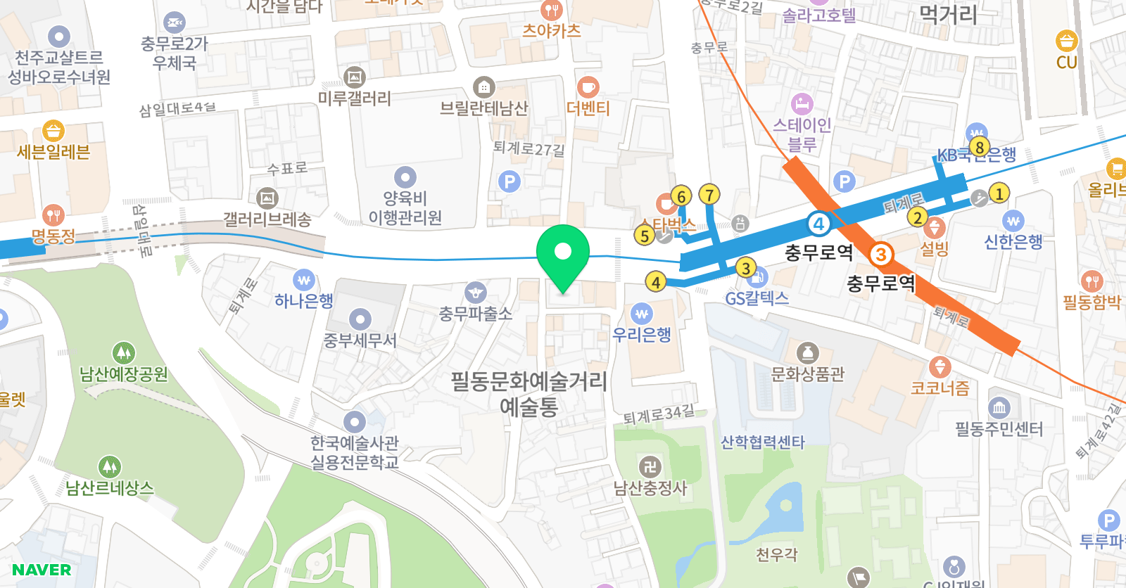 작심스터디카페 충무로역점 위치
