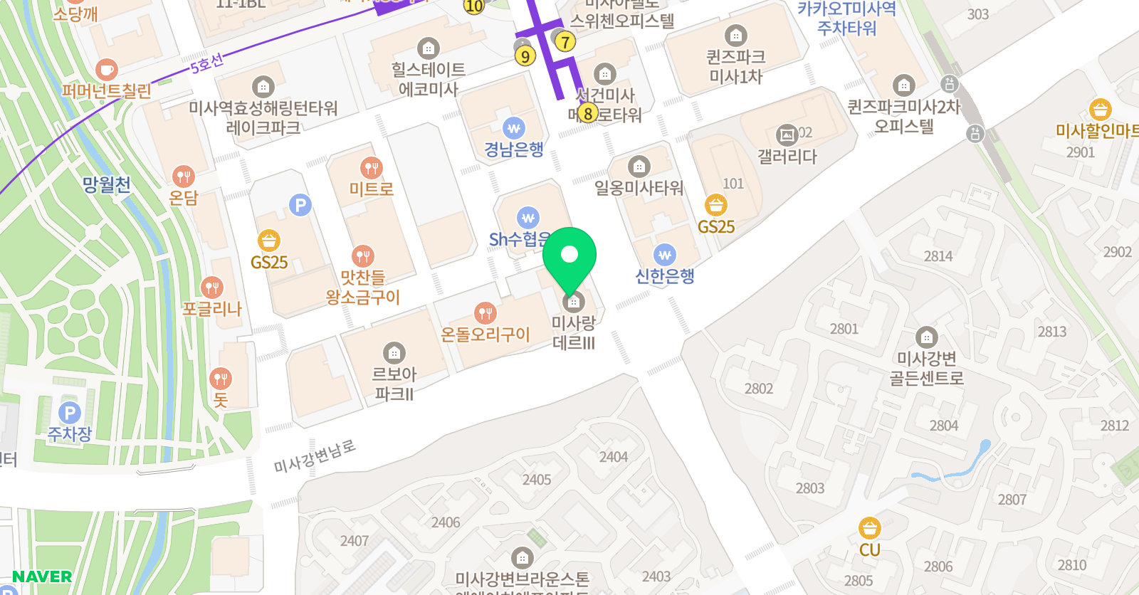 뮤엠 영어 미사역캠퍼스 위치