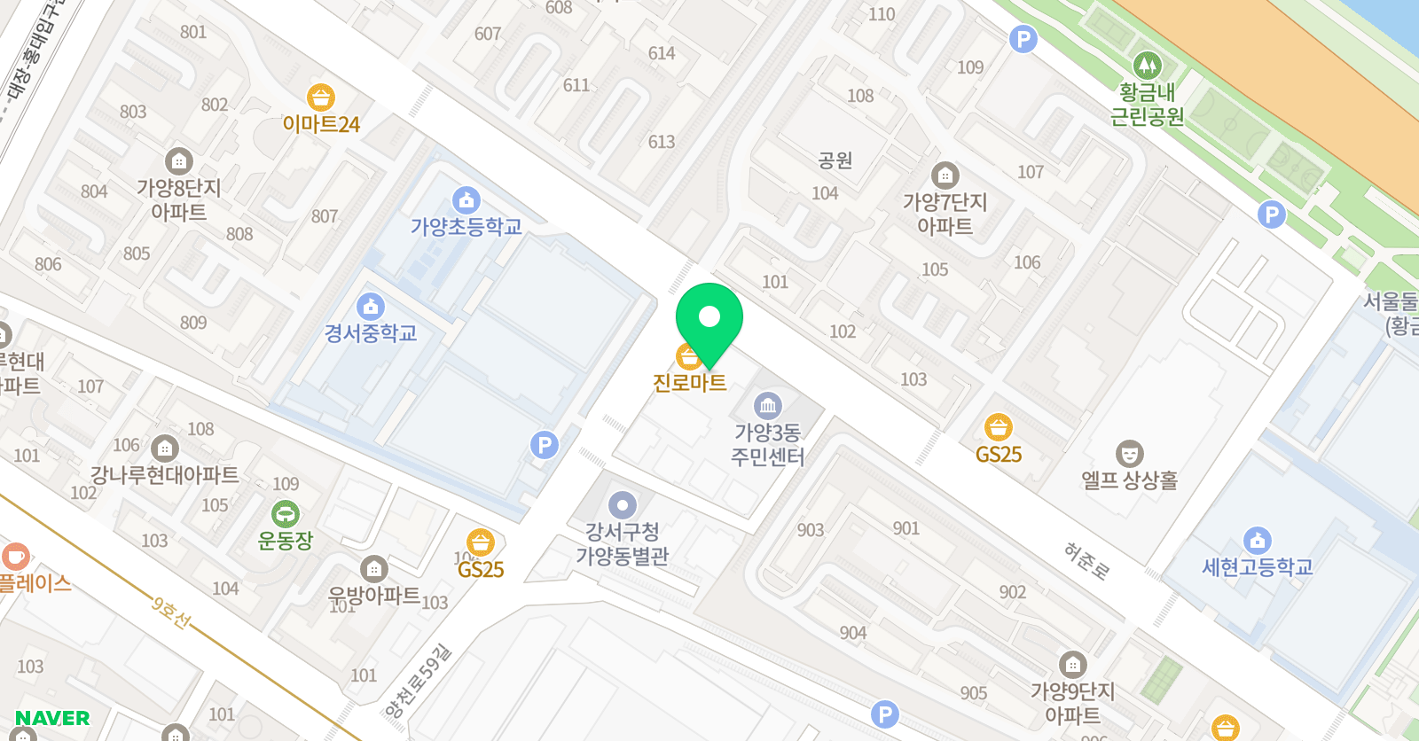 한국 가양 태권도 위치