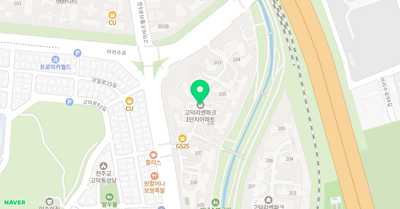 뮤엠 영어 강일에이스점 위치