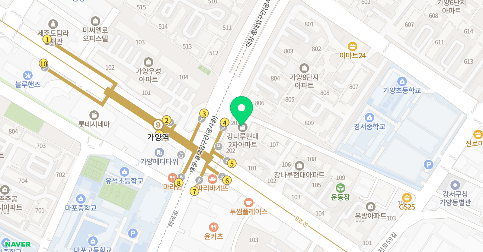 발레스테이션 학원 가양점 위치
