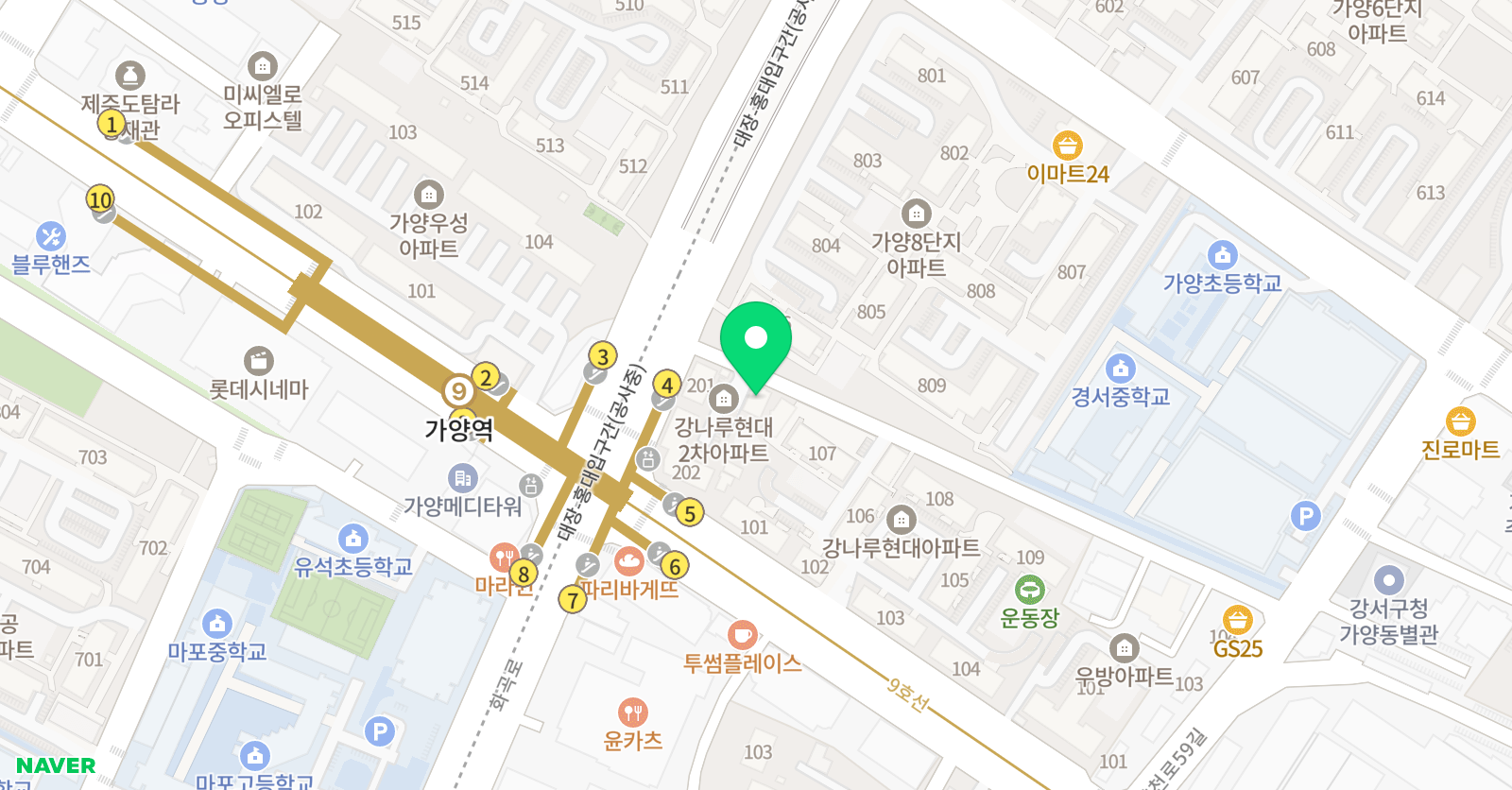하늘하나1001의 행복한 학원 위치