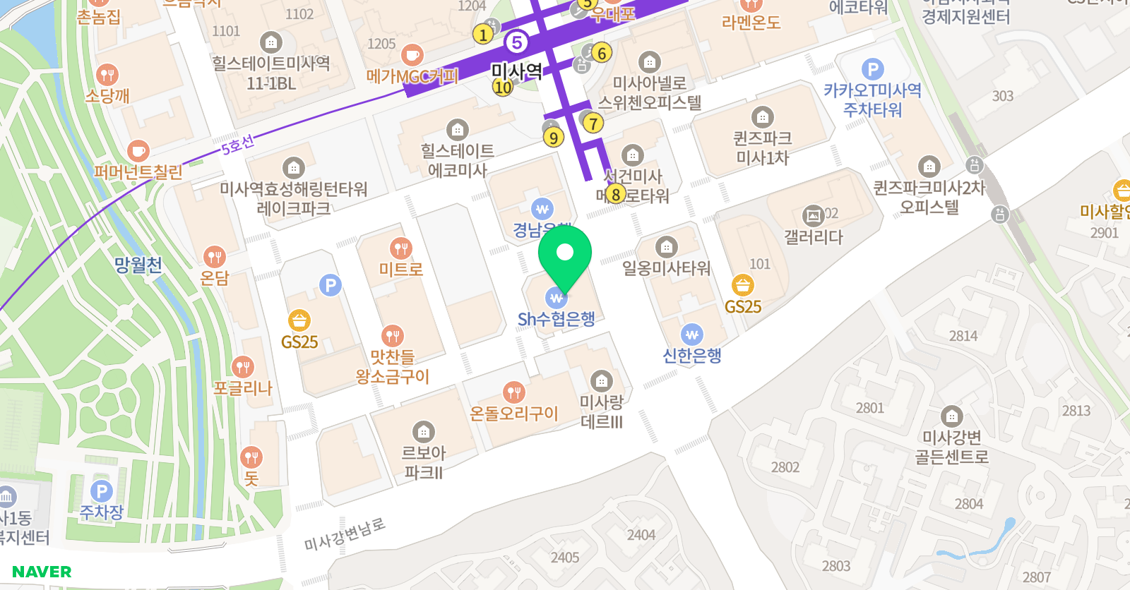 수학의뜰 마석대림 교육원 위치