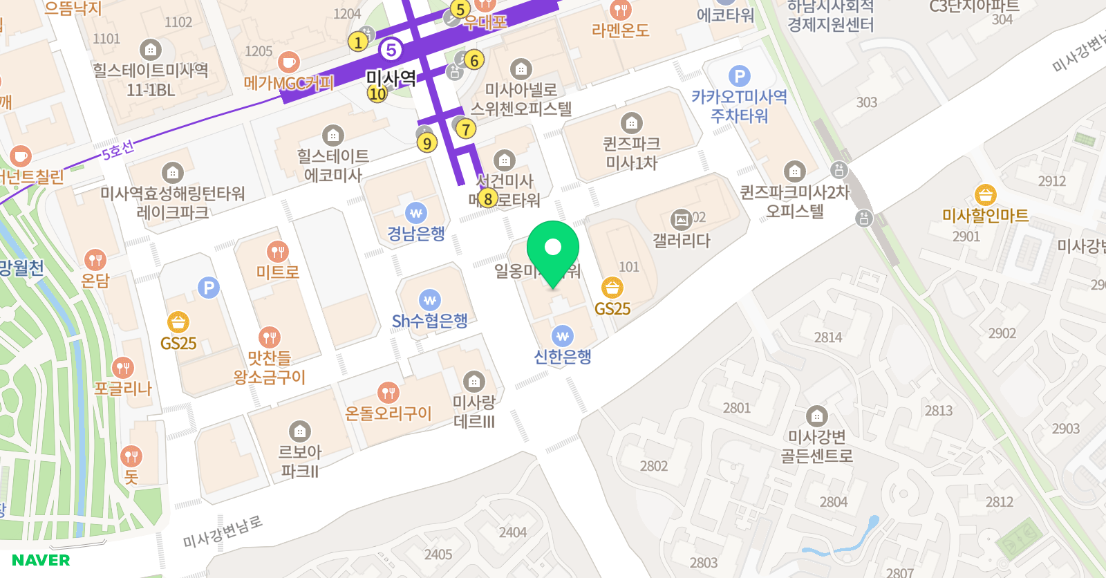 뮤엠 영어 미사해빛학원 위치