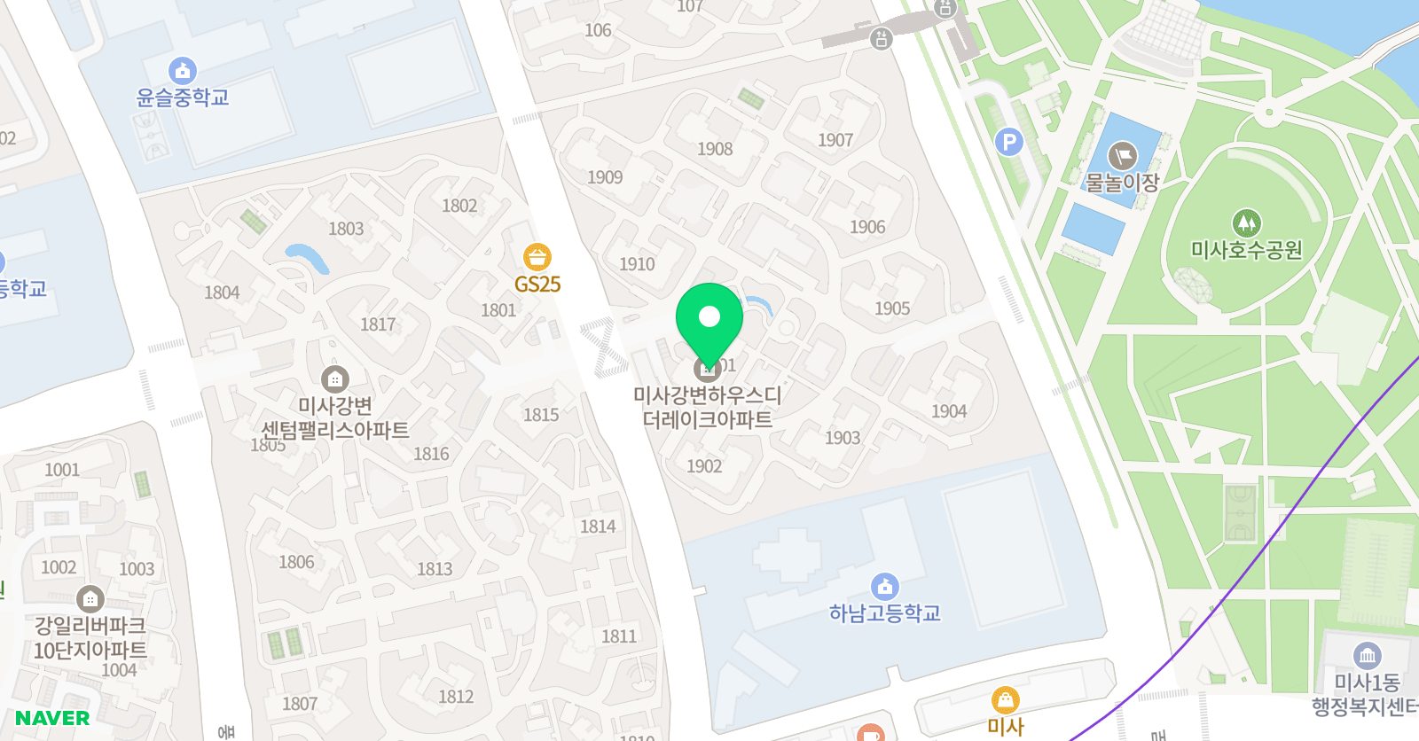 윤선생 우리집앞영어교실 미사19단지점 위치