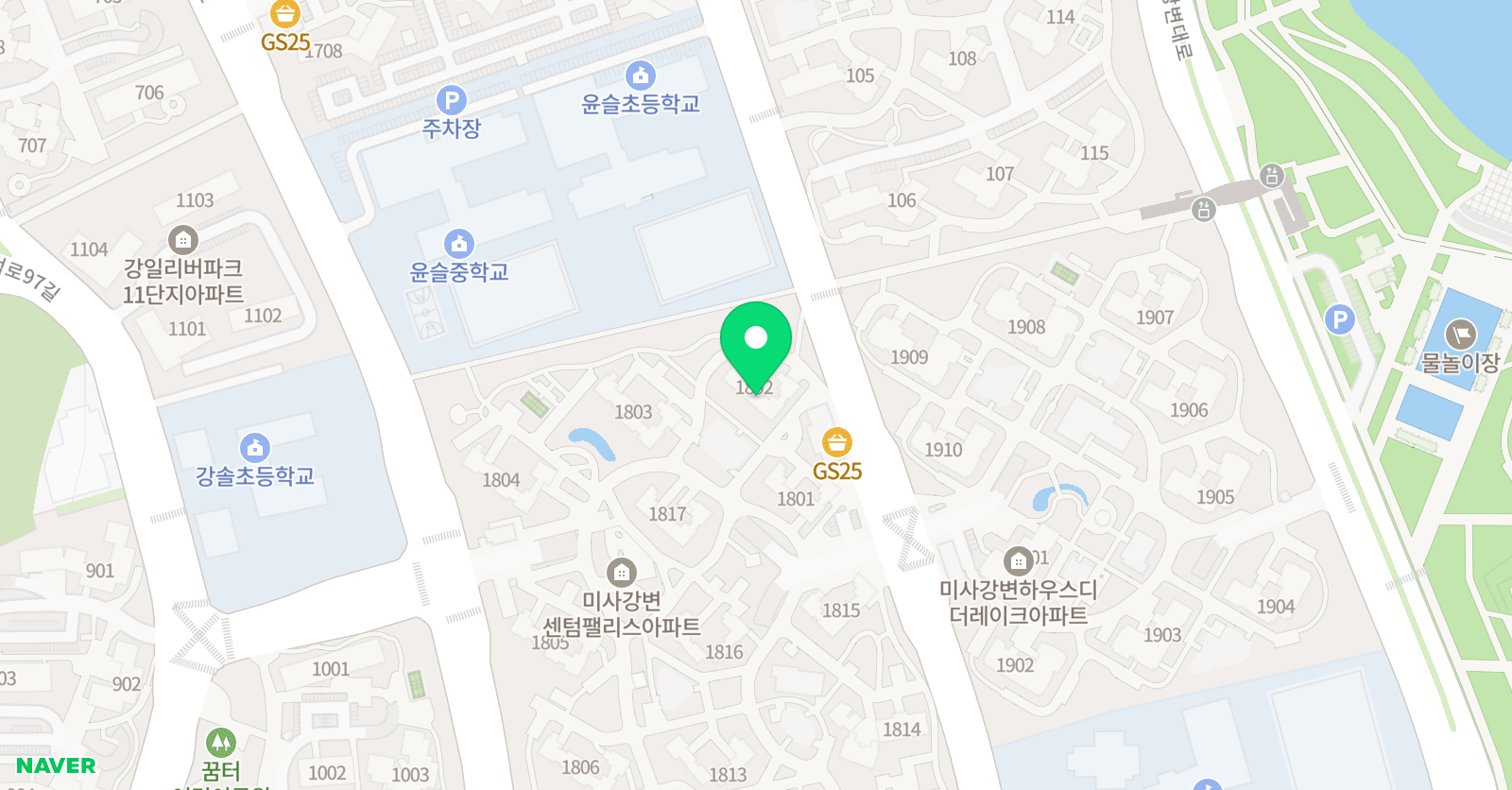 e해법 수학학원 미사윤슬점 위치