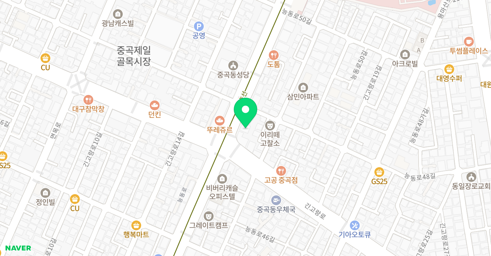 MTA광진 태권도 점핑클럽 중곡동점 위치