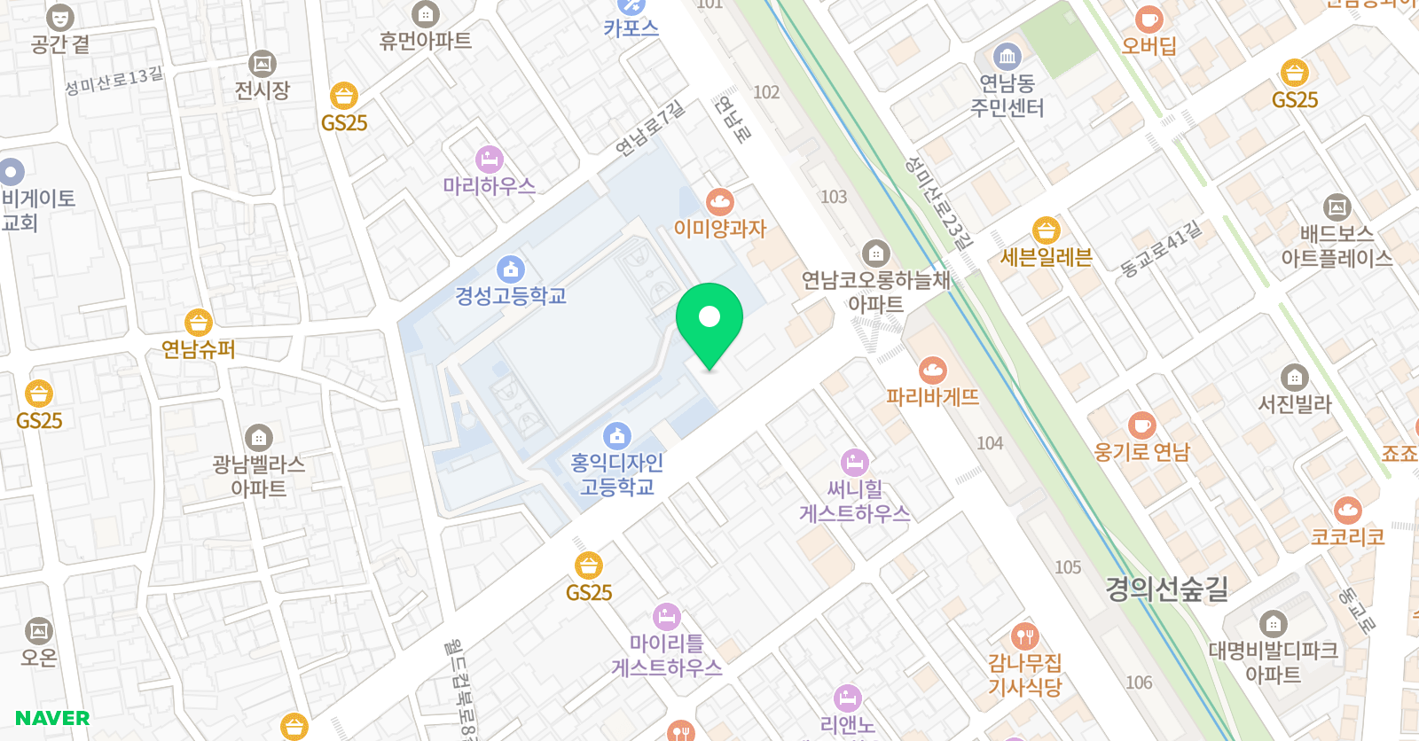 리딩타운 어학원 신촌홍대캠퍼스 위치