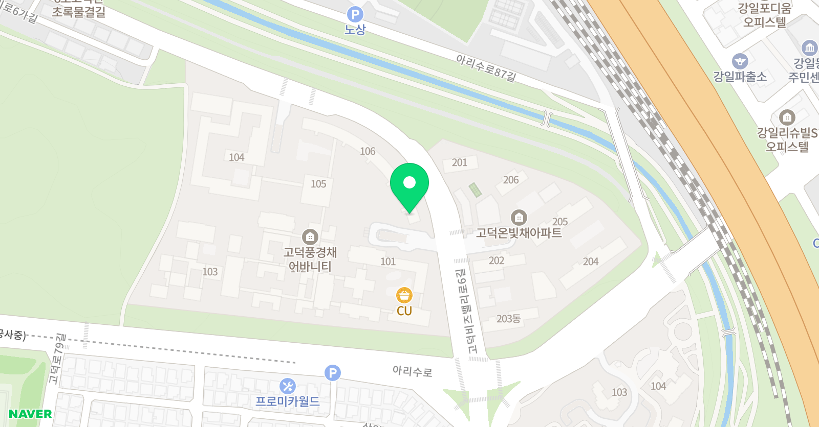 몬스터매스 강동풍경채교육원 위치