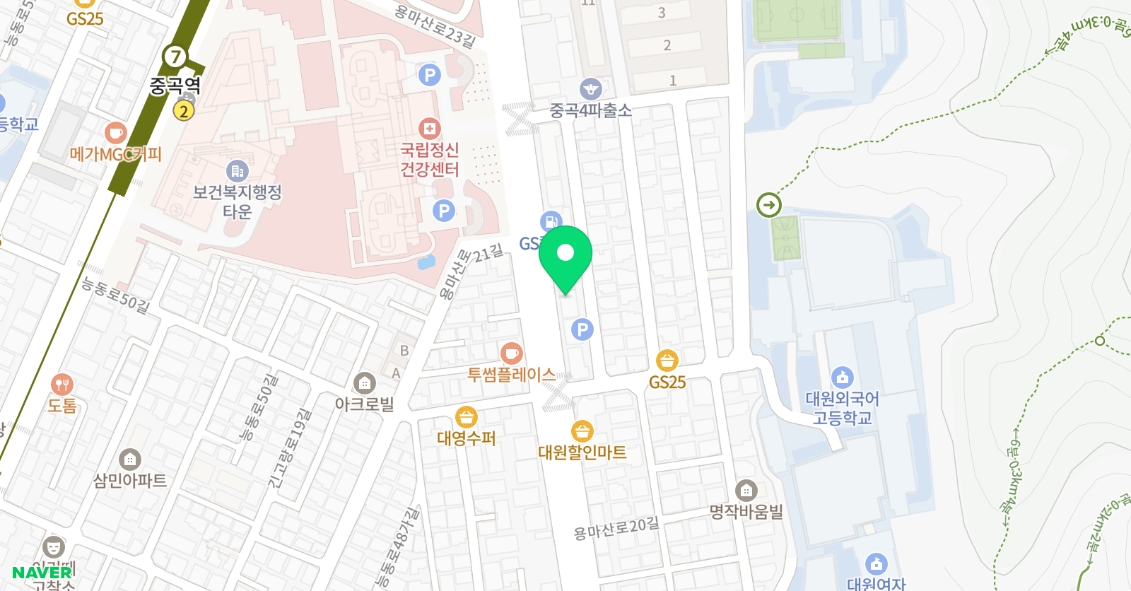 은섬 학원 위치