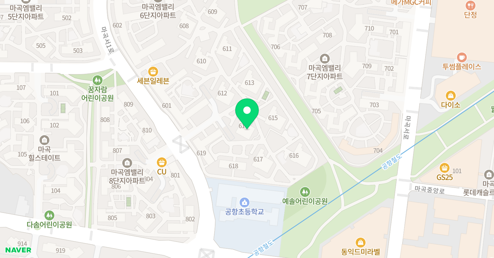 플레이팩토 수학교육원 마곡엠밸리 6단지 위치