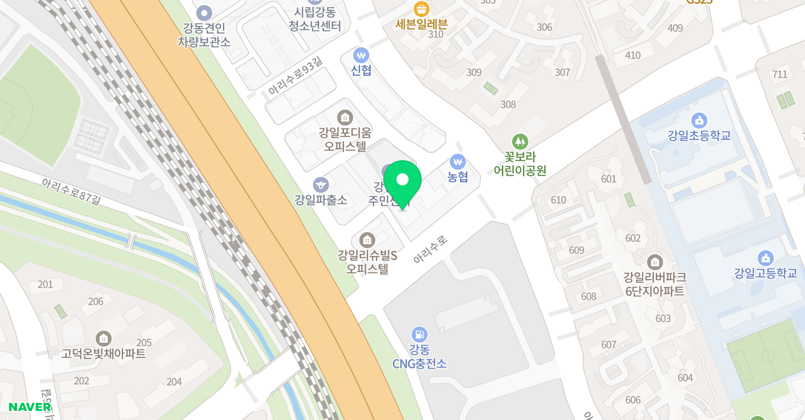 잉글리시아이 강일리버파크점 위치