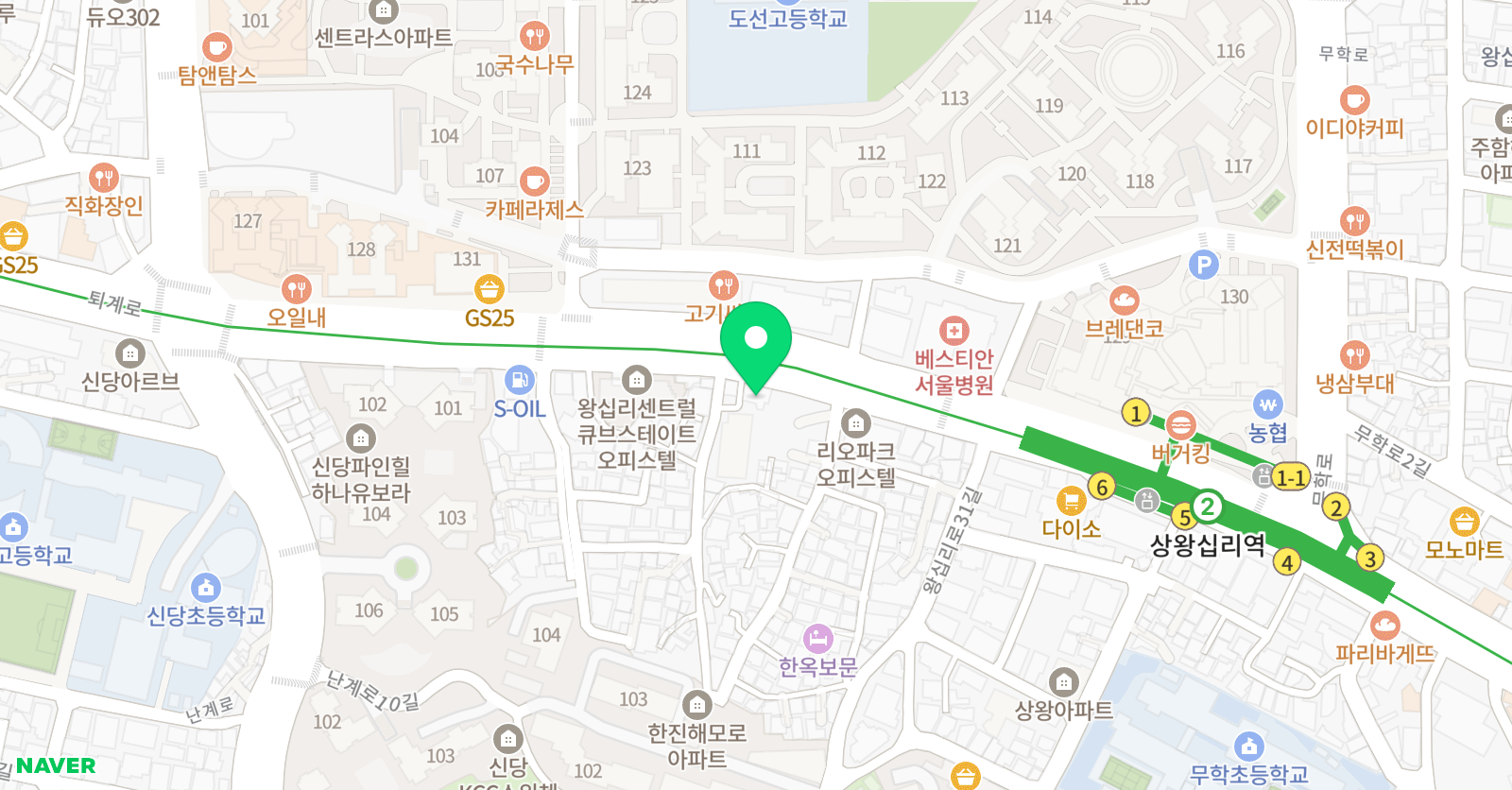 책나무 상왕십리점 위치