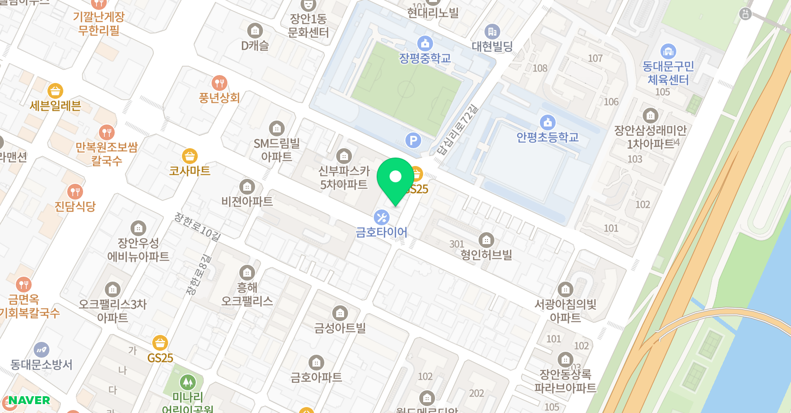 SJ스펀지 학원 위치