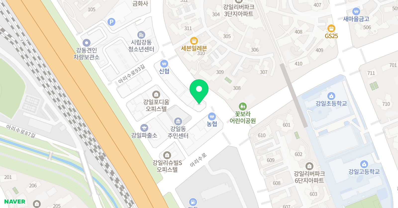 한우리 독서토론논술 학원 강동북지부 위치