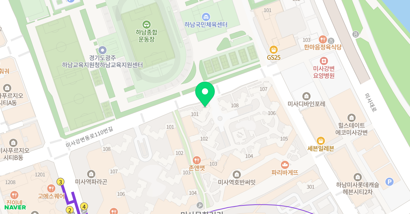 아소비 하남미사호반써밋 점 위치