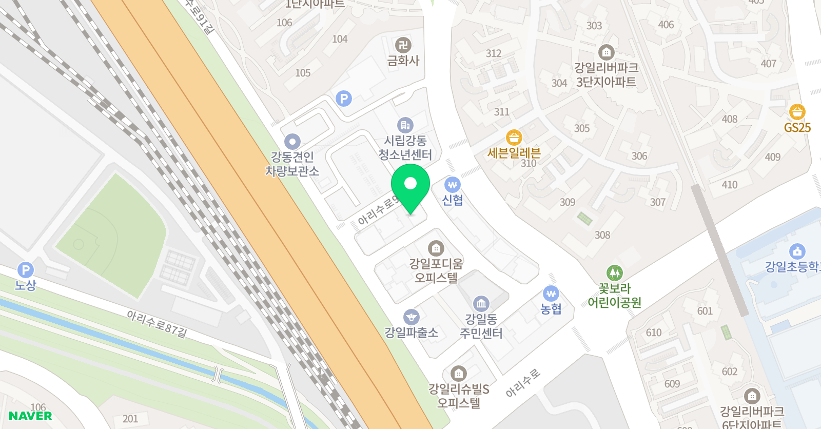 ASA어학원 강일캠퍼스 위치
