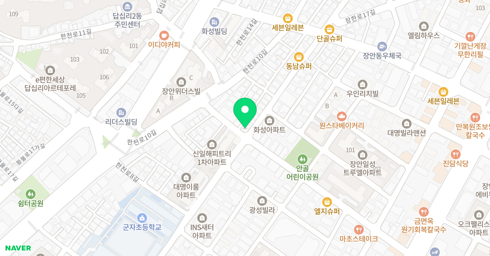 리드인 장한평점 위치
