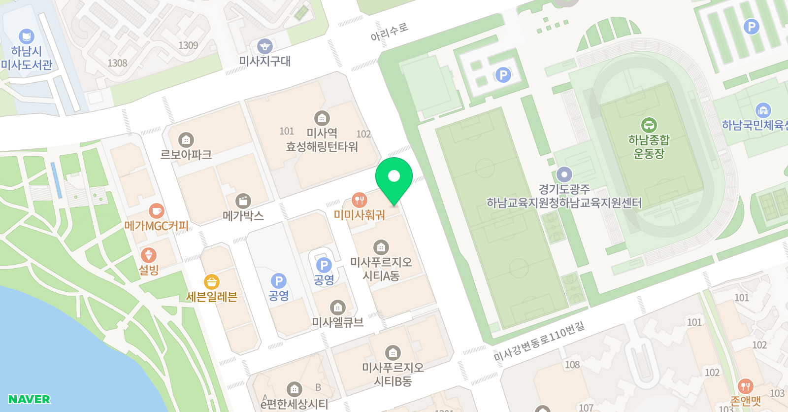 백미르 수학학원 미사점 위치