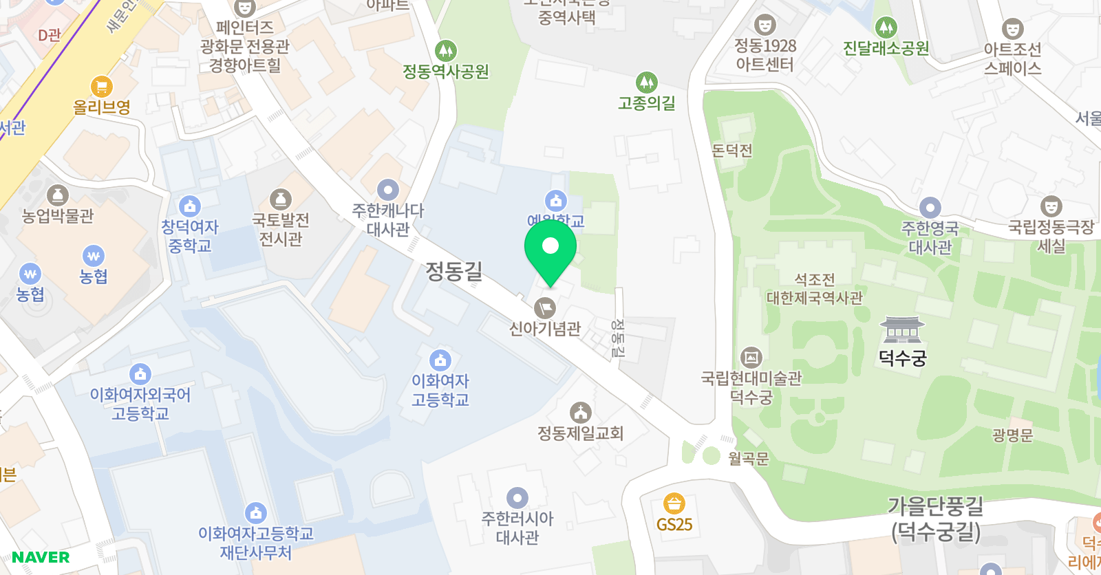 쥬트 정동 아뜰리에 위치