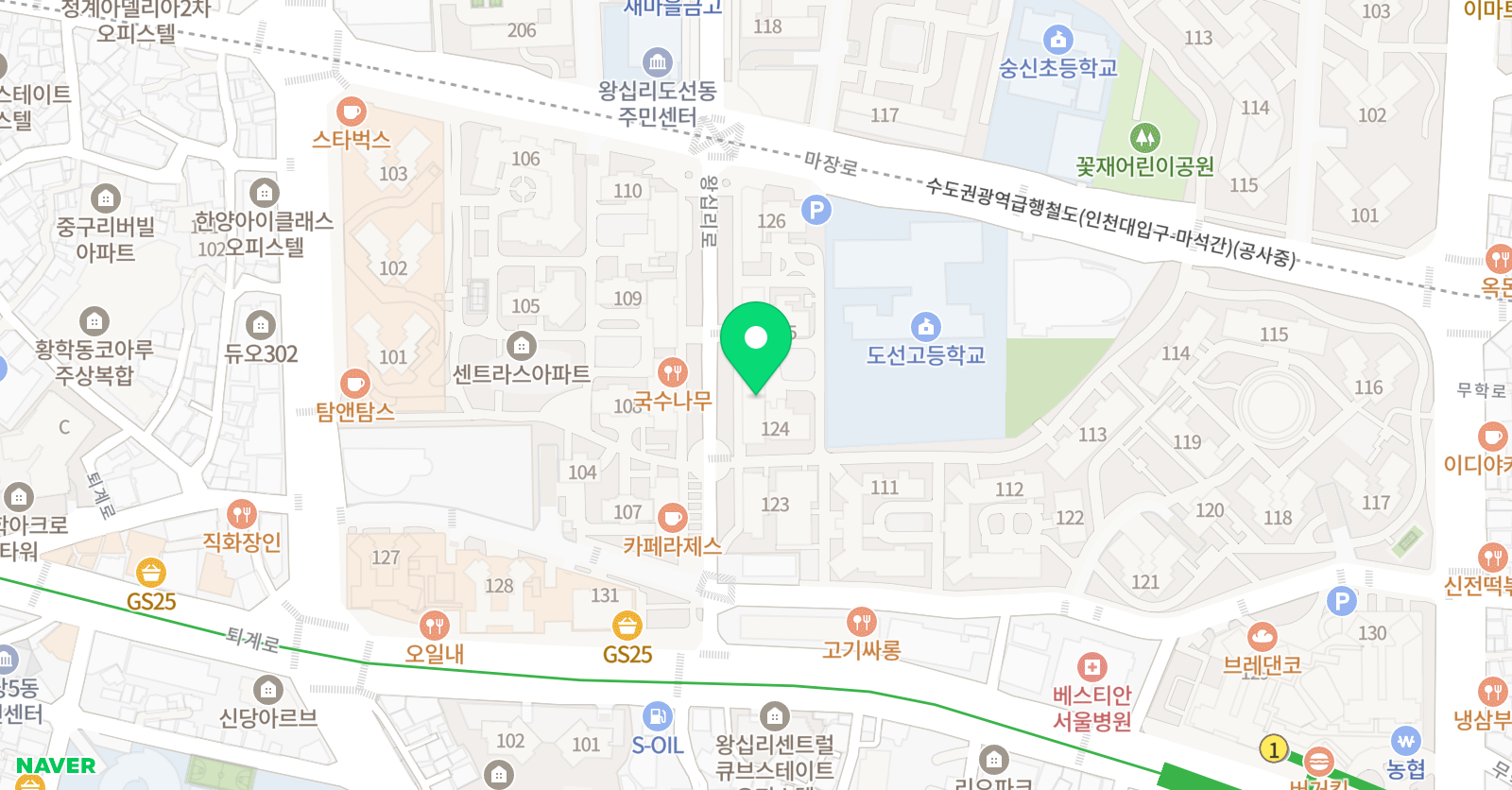 이투스 수학학원 왕십리뉴타운점 위치