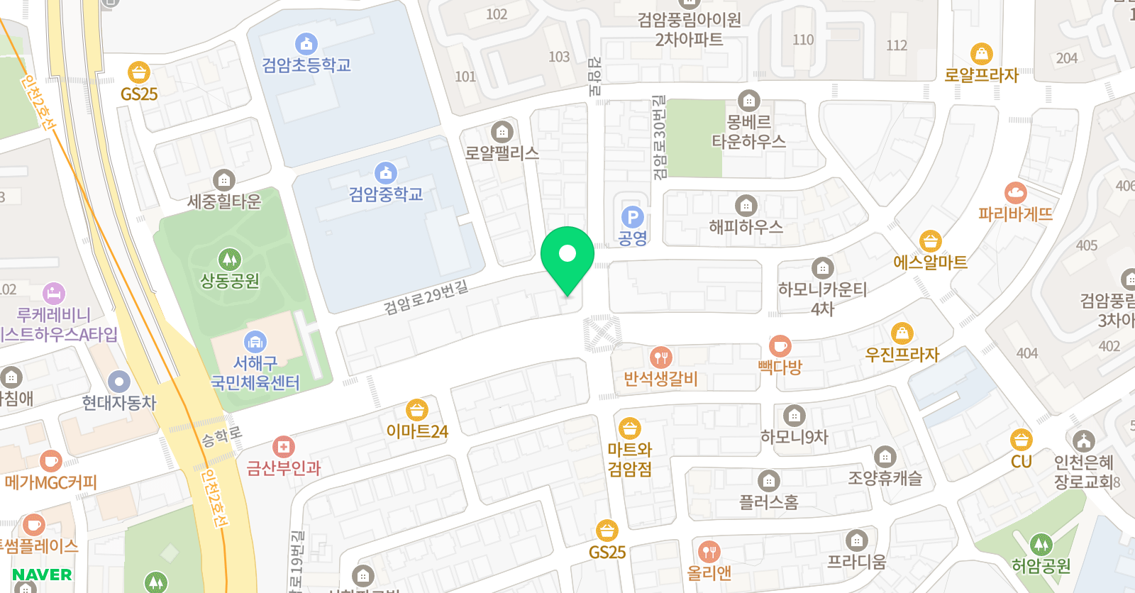 제피오 만화학원 검암점 위치
