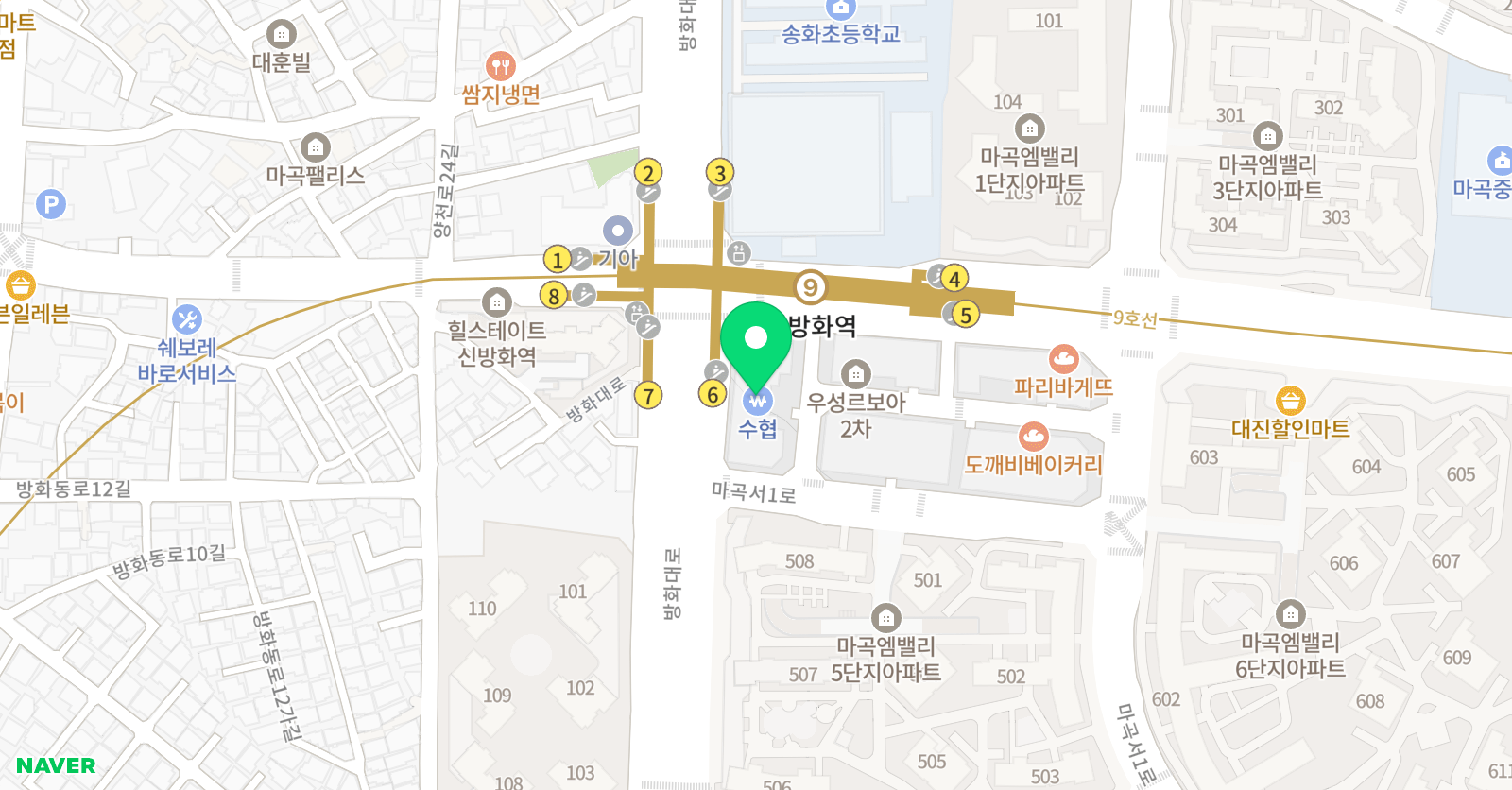 와이키즈 강서마곡센터 위치