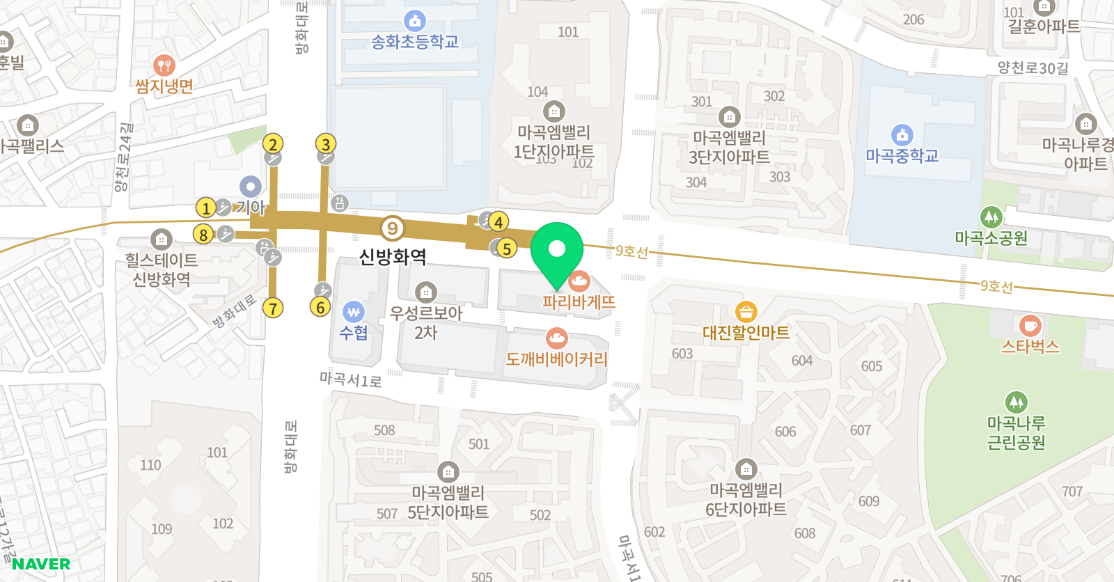 리딩인더숲 학원 위치