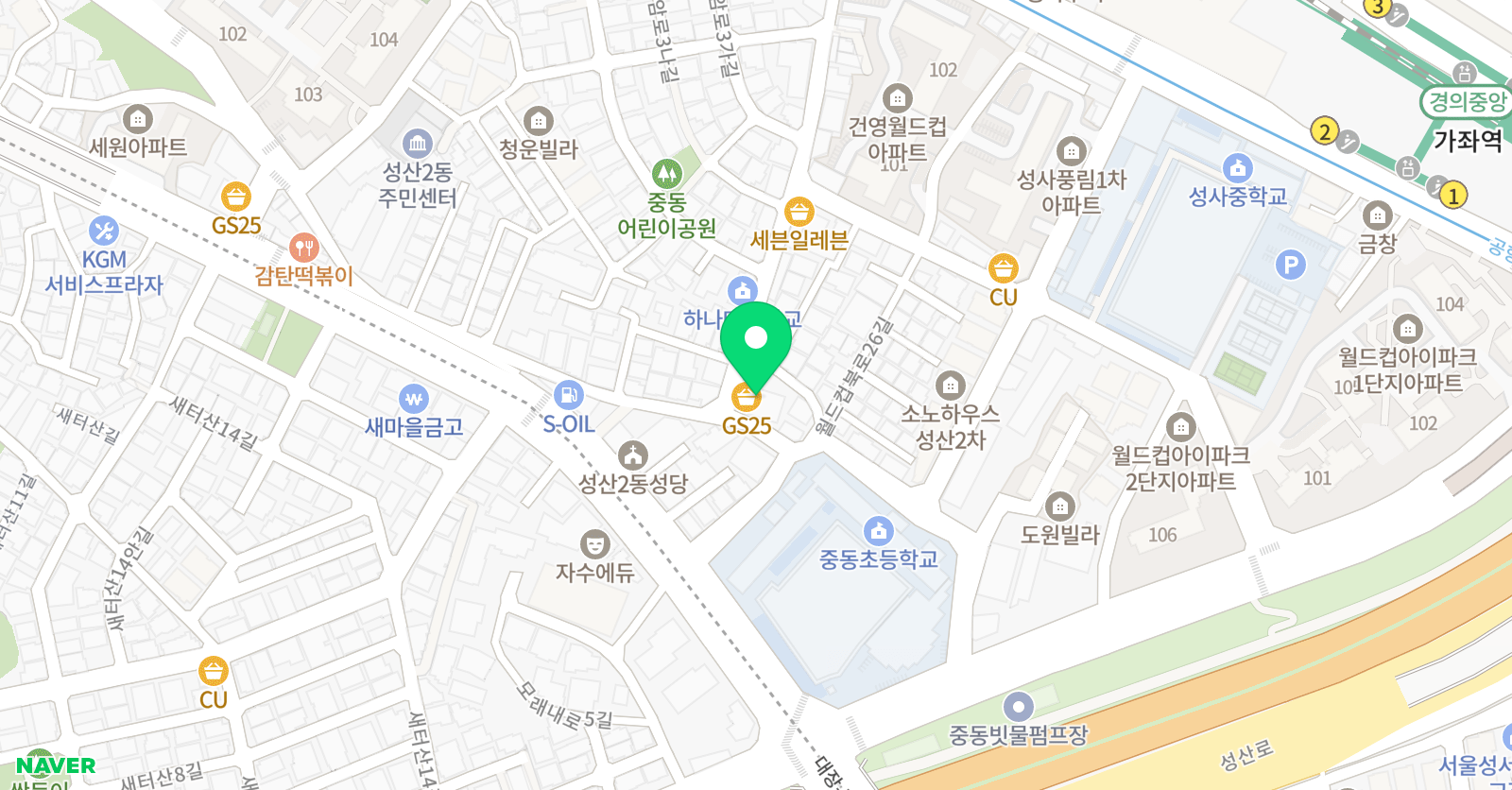 푸르넷 수학교습소 마포성산 위치