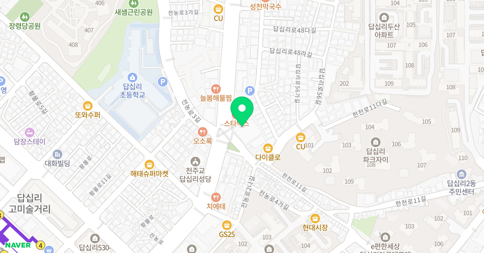 물감뿜는고래 미술학원 위치