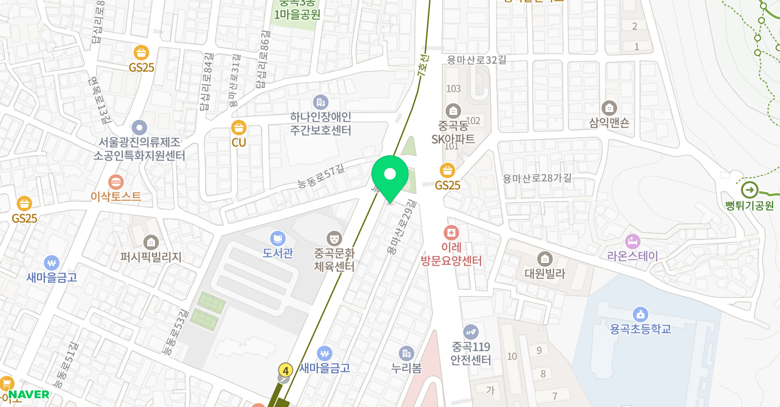숨뮤직아카데미 중곡점 위치