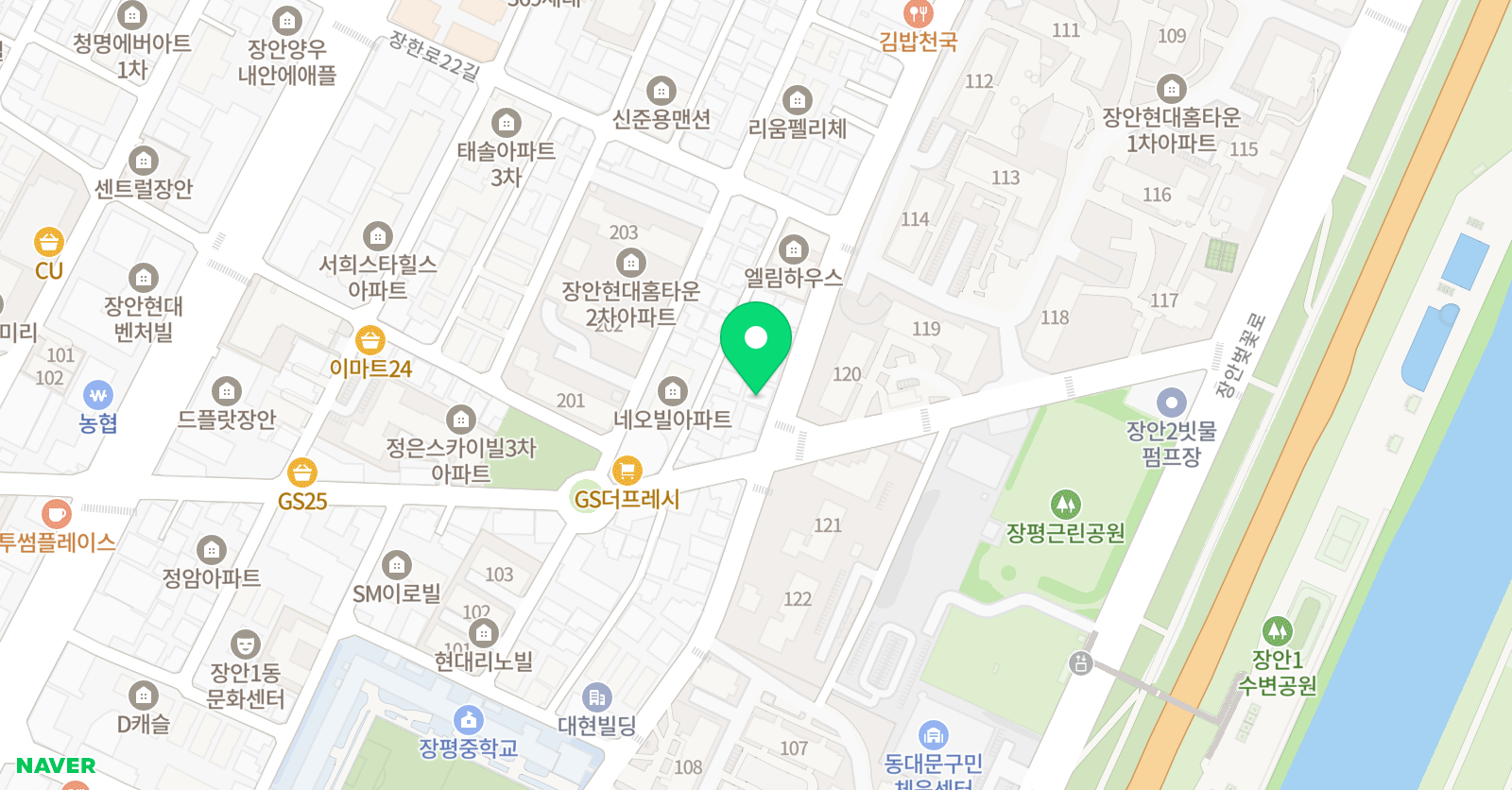 빨간펜 수학의달인 장안래미안점 위치