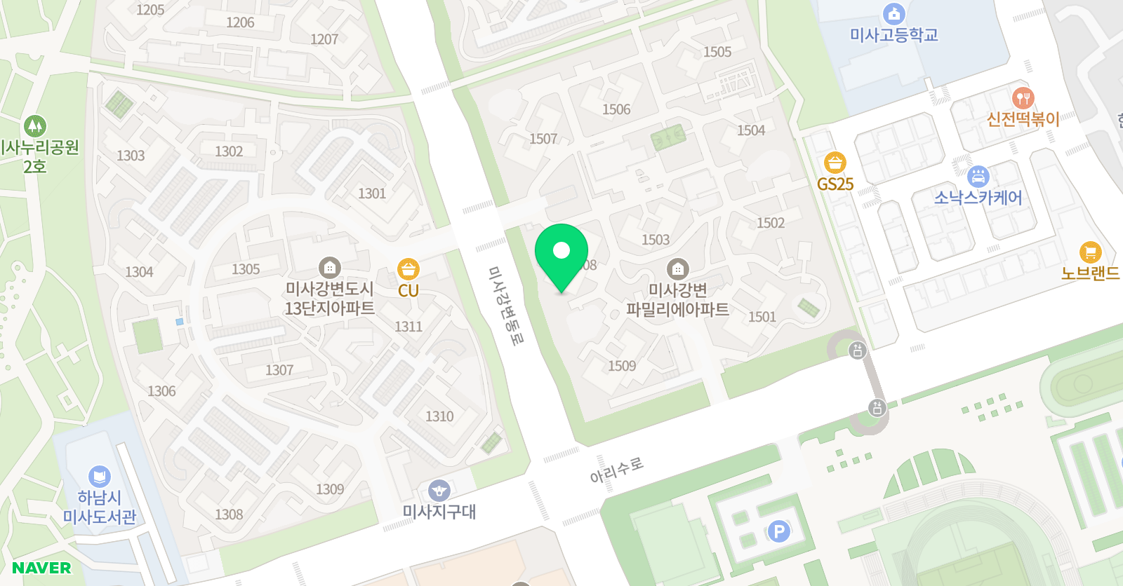 아소비 하남미사푸르지오점 위치