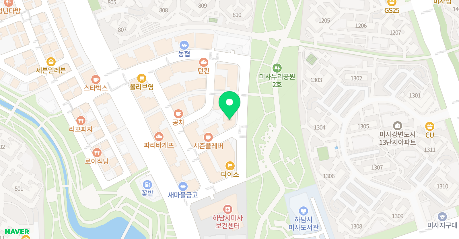 오르다샘앤클래스 미사학원 위치