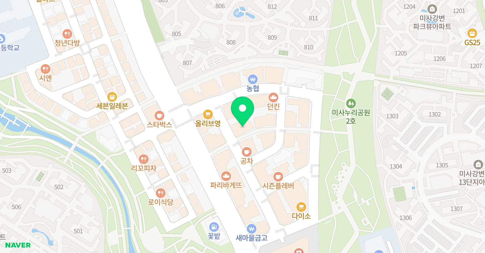 미사에이블 수학영어학원 위치
