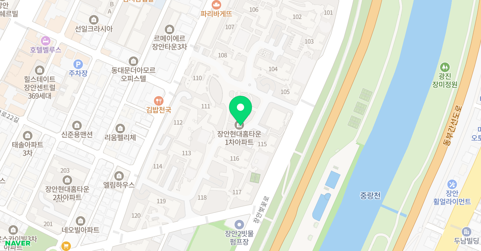한결태권도장 위치