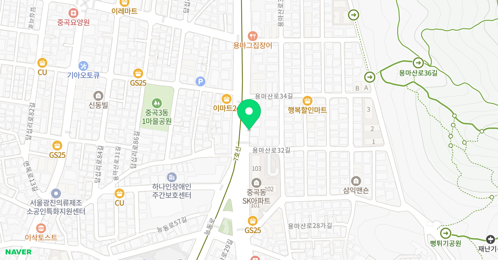용인대 스카이 태권도 위치