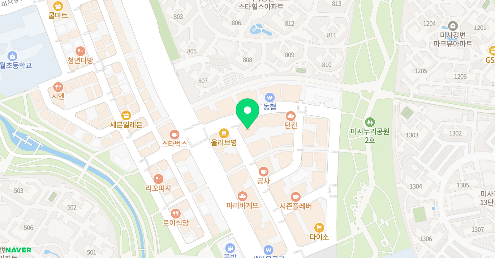 아트앤하트 미사드림 미술학원 위치