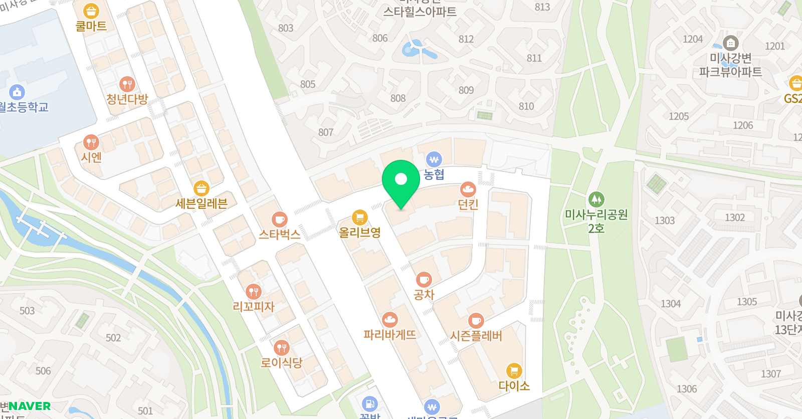 드럼기타노트 실용음악학원 미사점 위치