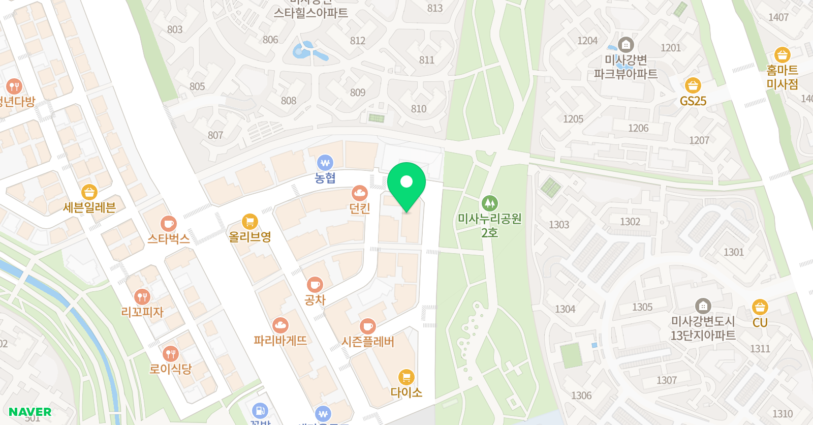 뮤엠 영어 미사구산점 위치
