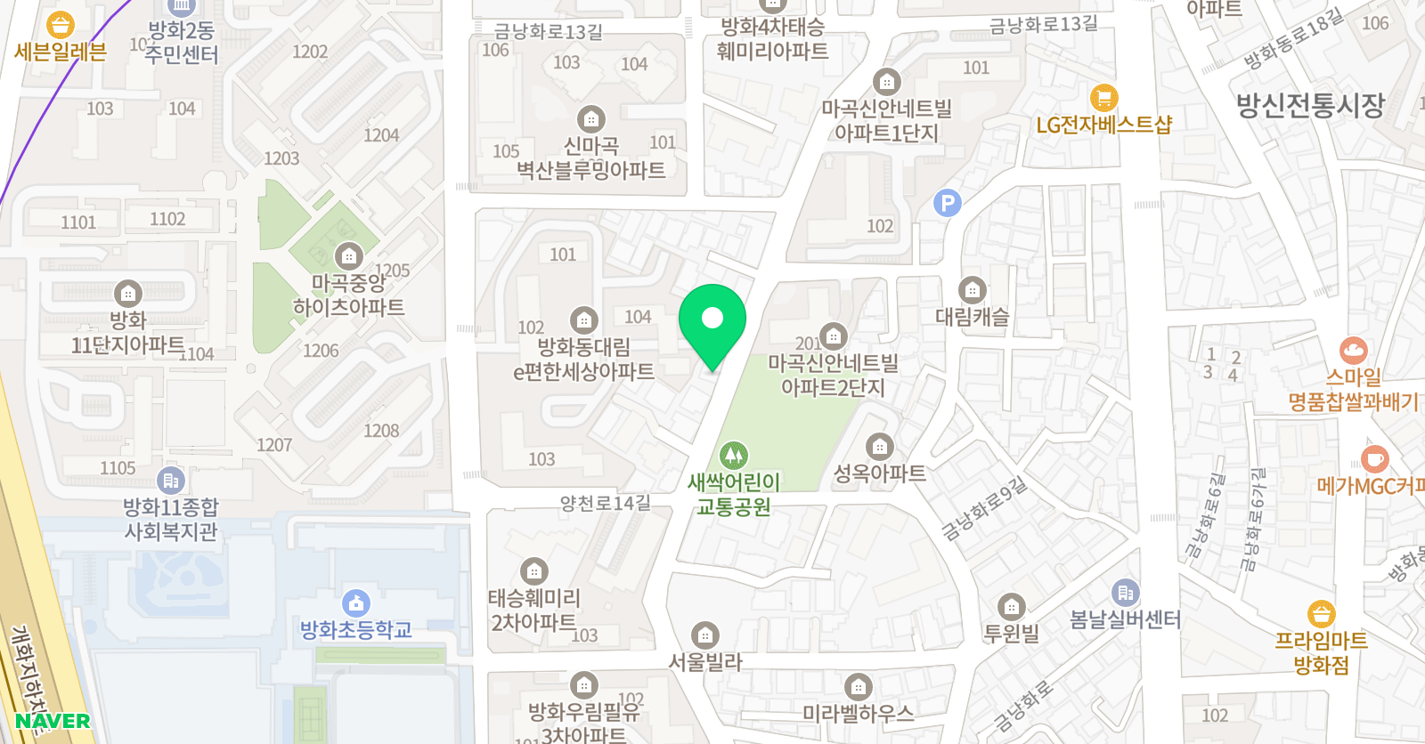 벨라뮤직아카데미 강서점 위치